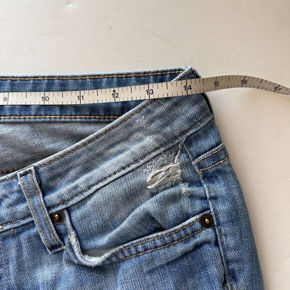 Hudson Womens Flared Jeans Size 27 Made In USA Medium Wash Denim Distressed - Picture 10 of 12